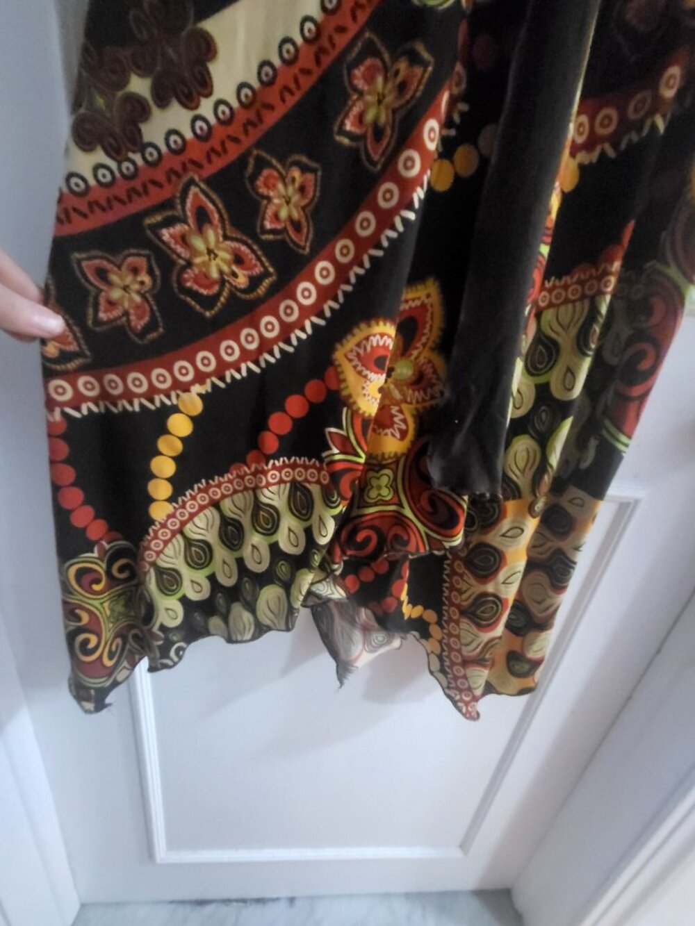 Terra Nostra Boho Patchwork Print V-Neck Maxi Dress - M - Picture 2 of 8